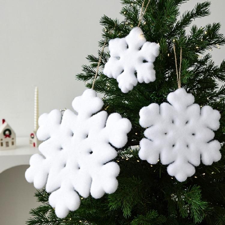 Soft-Furred Snow Crystalloid Christmas Tree Multiple Purpose Celebratory Adornment Environmentally Safe Design for Winter Festivities