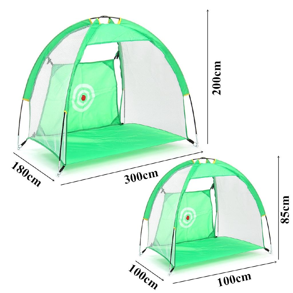 1m/3m Foldable Golf Hitting Cage Practice Training Net+Mat With 3 Balls & Tee Green