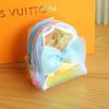 Pvc Transparent Coin Purse With Laser Butterfly Bow Waterproof Keychain For Girls