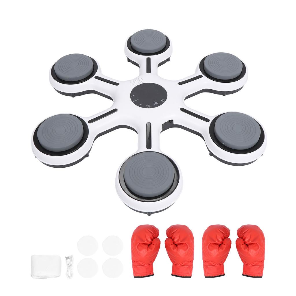 Music Boxing Machine with Boxing Gloves Adjustable Height Wall Mounted Smart Bluetooth Music Boxing