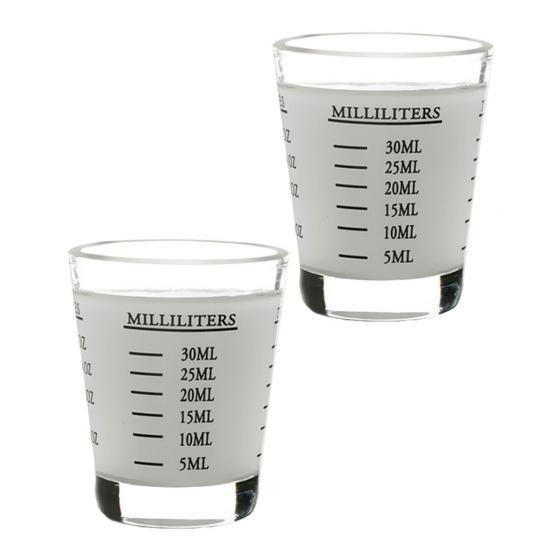 Shot Glass Measuring Cups Espresso Jigger with Scale Heavy Glass Cups for Kitchen Bar Accessories Baking Cooking