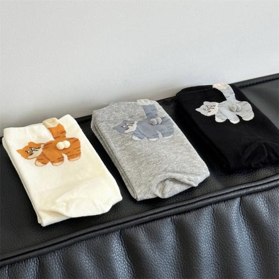 Cat Socks with 3D Balls Cute Cartoon Cat Socks Cheeky Kitten Funny Crew Socks Birthday Holiday Gift for Women Cat Lovers
