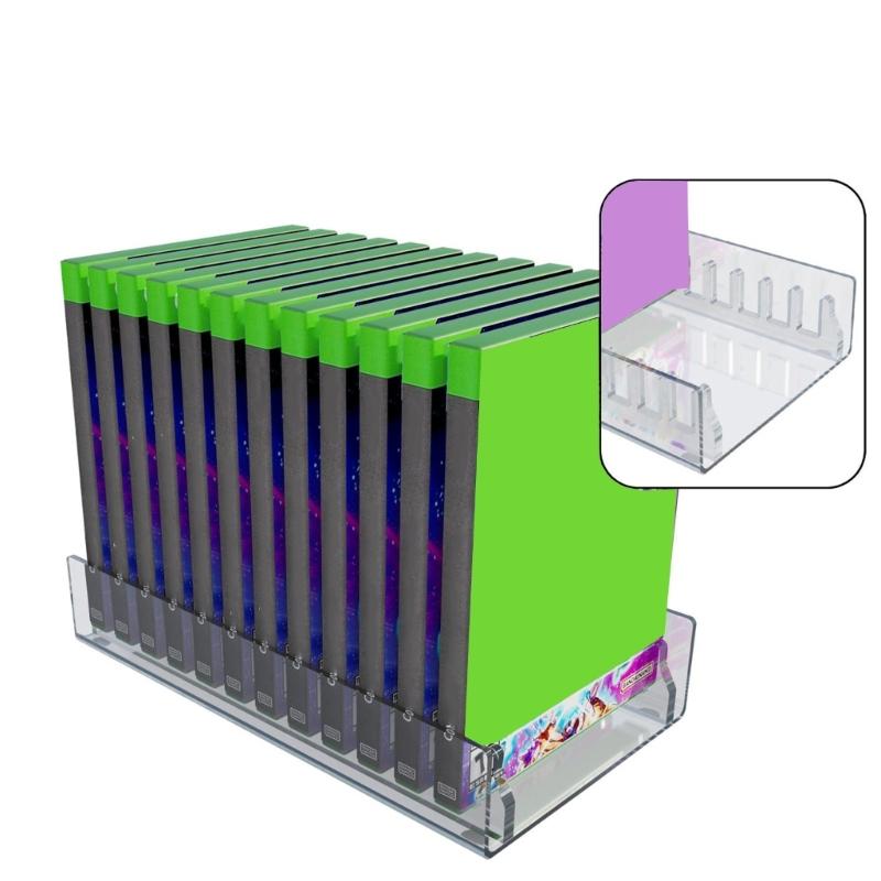 Clear Acrylic Display Stand For Console Disks Game Case Holds 12 Titles Space Saving Design