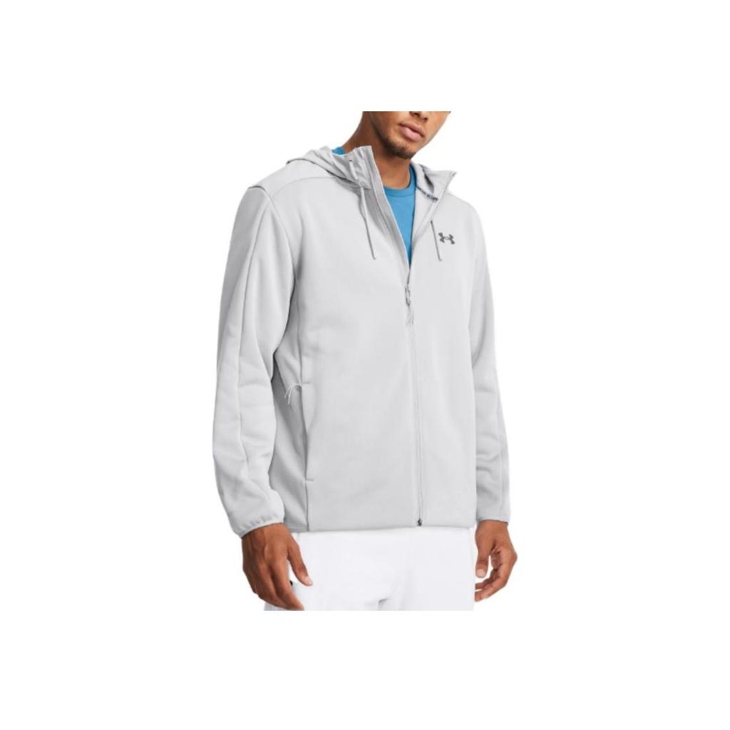 Under Armour Loose-Fit Hooded Zip-Up Long Sleeve Jacket Men Outerwear Grey 1378824-011