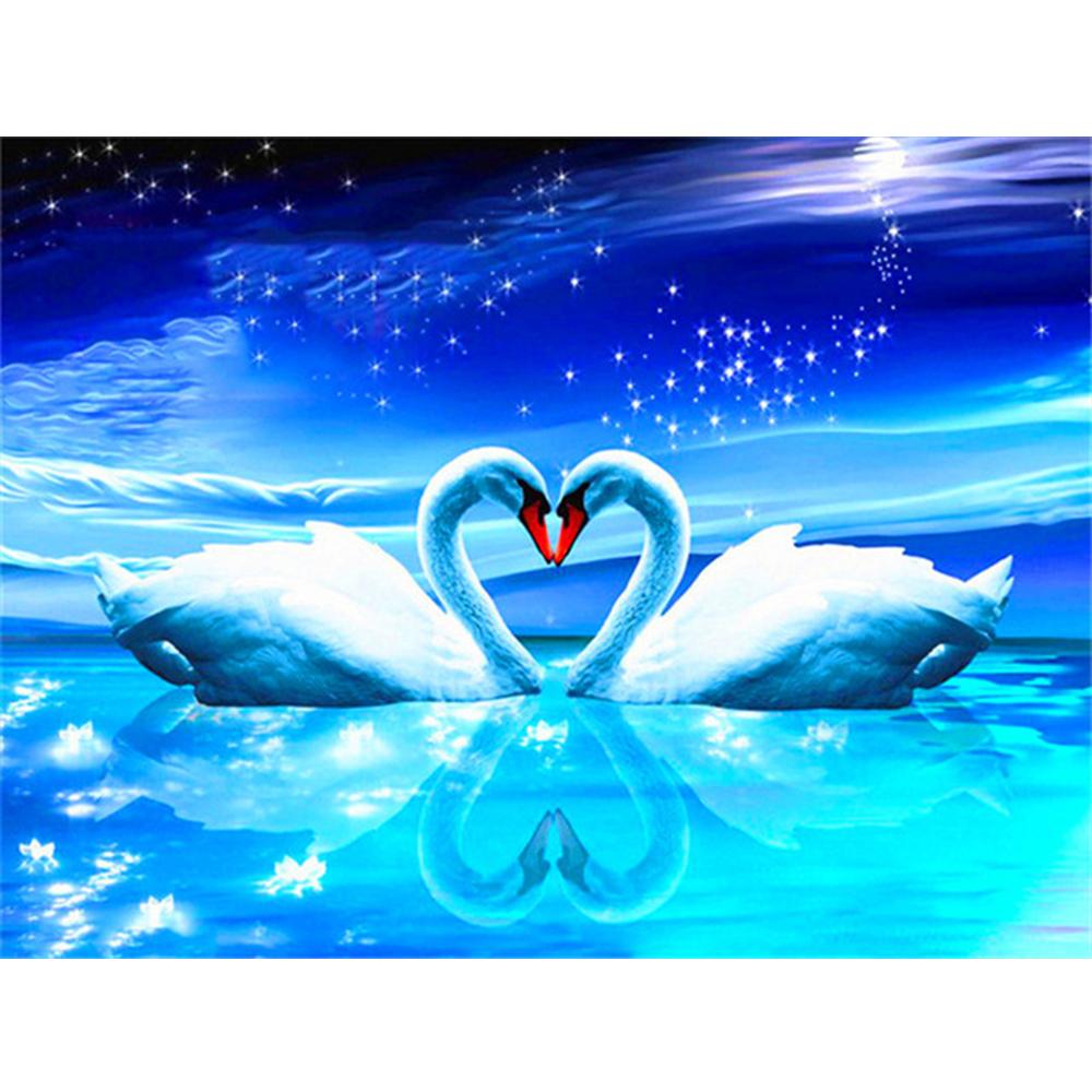 Diy Diamond Painting Lovers Swans Pictures Of Rhinestones Diamond Embroidery Cross Stitch Animal Mosaic Sale Home Decor