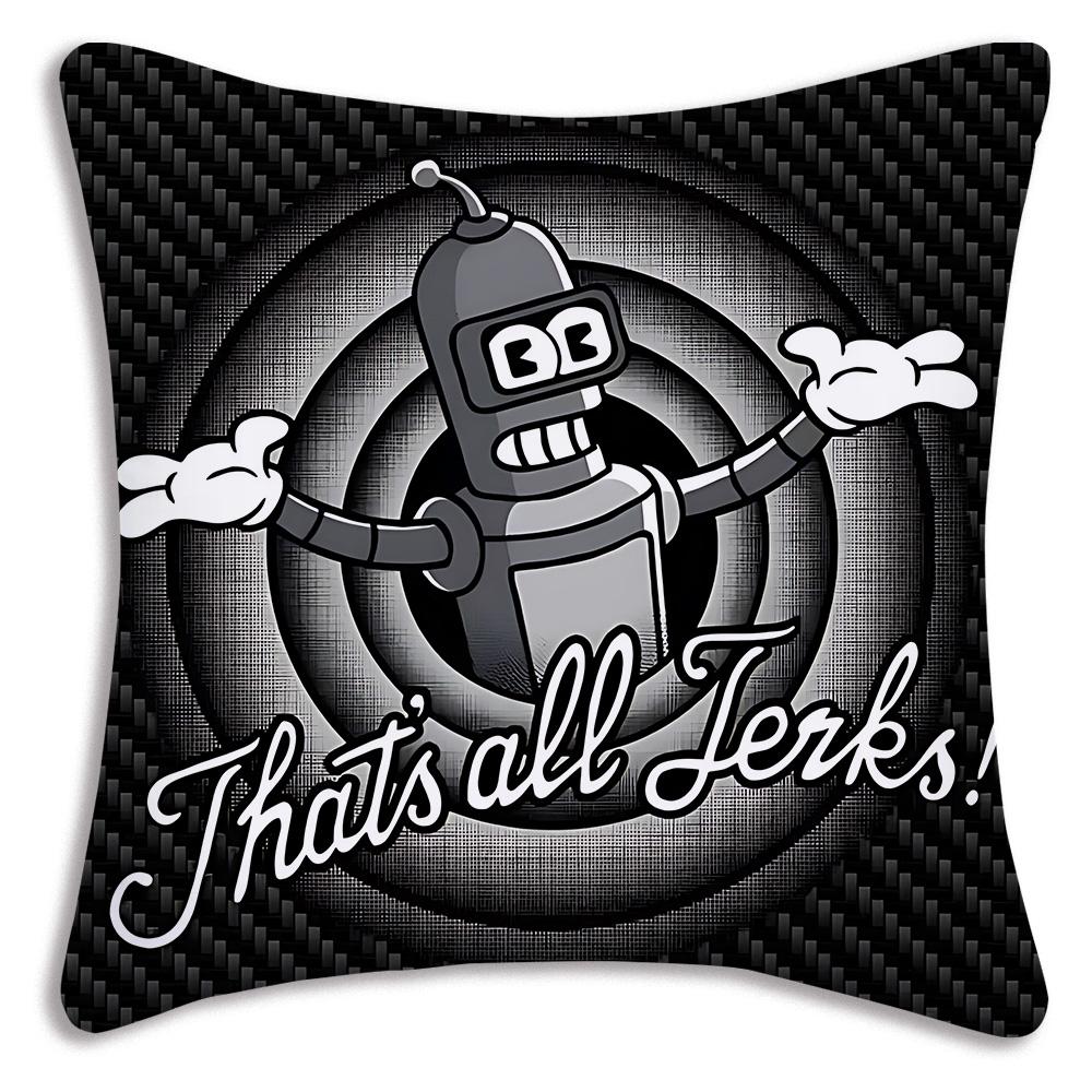 Classic movie F-Futuramas Pillow Covers Cartoon Sofa Decorative Home Double-sided Printing Short Plush Cute Cushion Cover