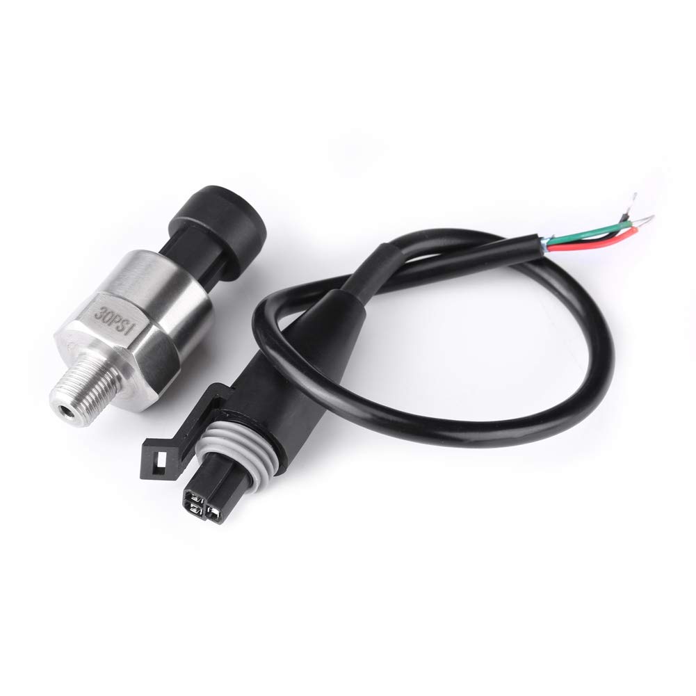150PSI Pressure Transducer Sensor 1/8 NPT Thread Stainless Steel for Air Water Industrial Automotive Pressure Monitoring