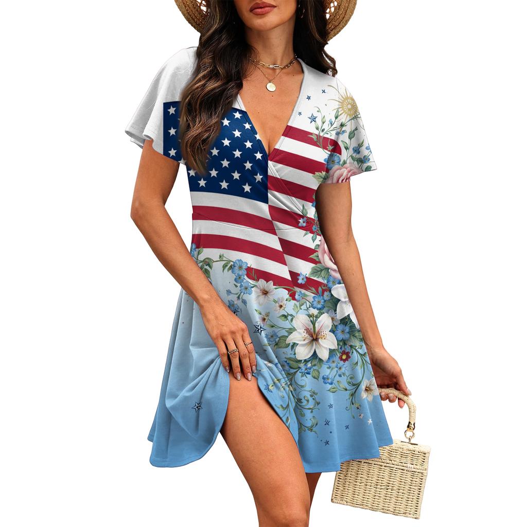 Women's Fashionable Casual Floral Print Dress