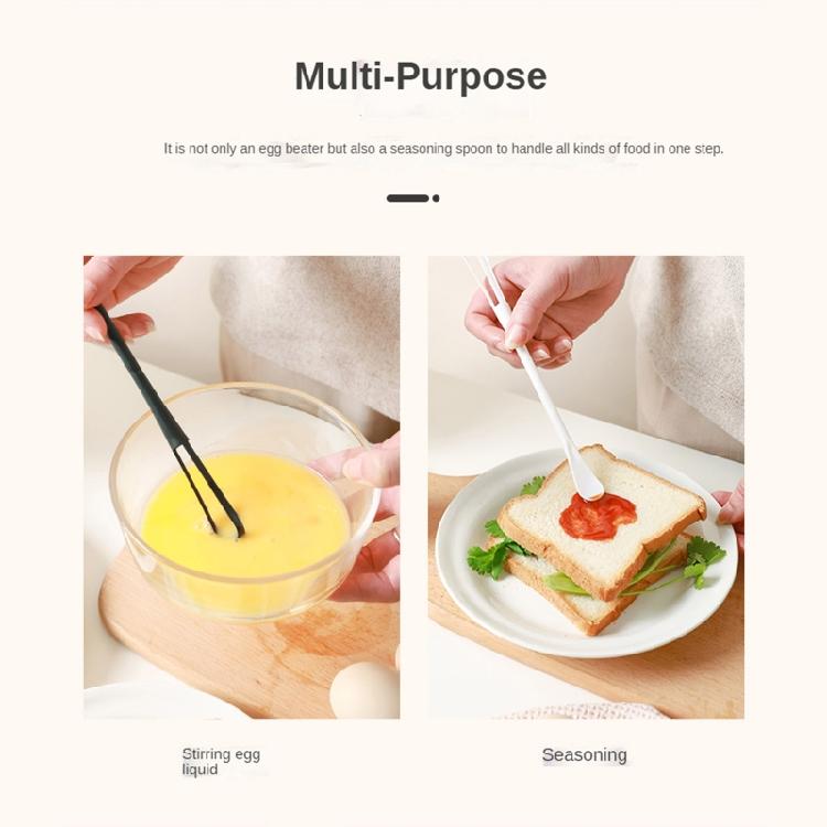 Multifunctional Hand Egg Beater Stirrer Baking Blenders Tool Double Head Whisk with Small Spoon Cream Stirring Stick
