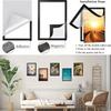 Set of 3 Magnetic Wall Frames - Self-Adhesive, Vertical Photo & Document Display, Matte B/W