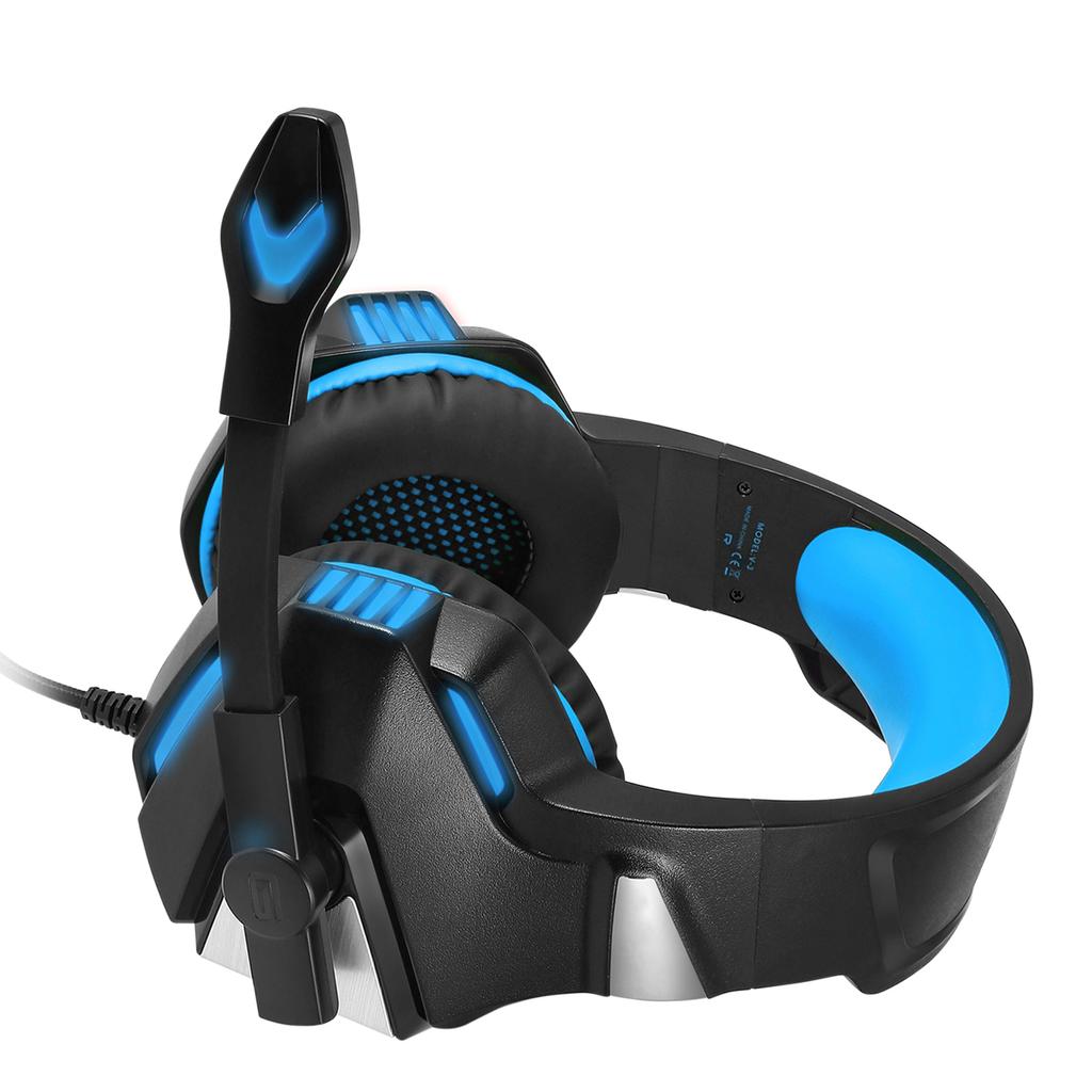 V3 3.5mm Wired Gaming Headset Noise Canceling E-Sports Earphone Over Ear Headphones 50mm Dynamic Coil Speaker Automatic Noise Reduction 3.5mm + USB In