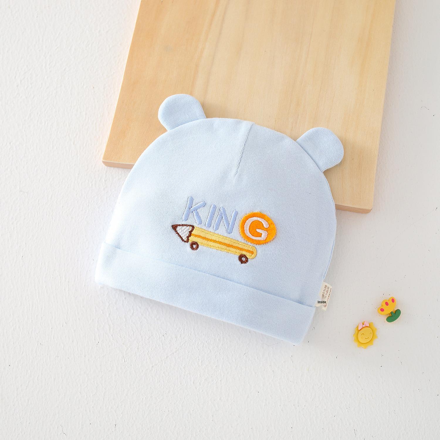 

Двухслойная шапочка из чистого хлопка для новорожденных 0-3 месяцев, подходит для осени/зимы 0-6 months (Head Circumference 32-34 cm)