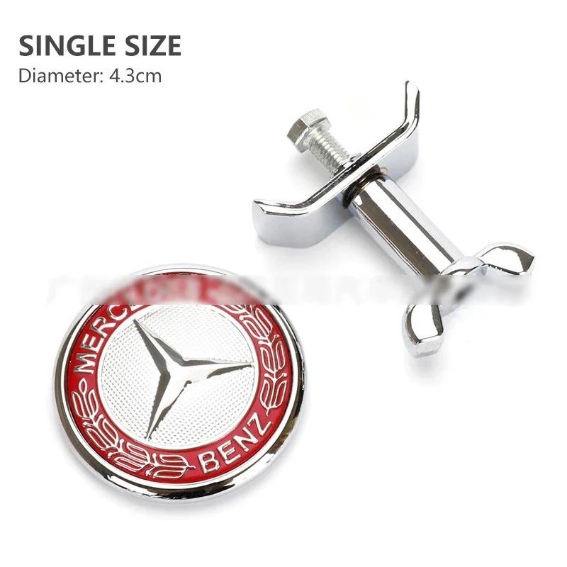 

GLC GLB 43mm Hood Stand Logo Modified To Lay Badge Car Bonnet Emblem for Mercedes Benz AMG Apple Tree Black Blue Red Star Wheat 43mm hood lay emblem