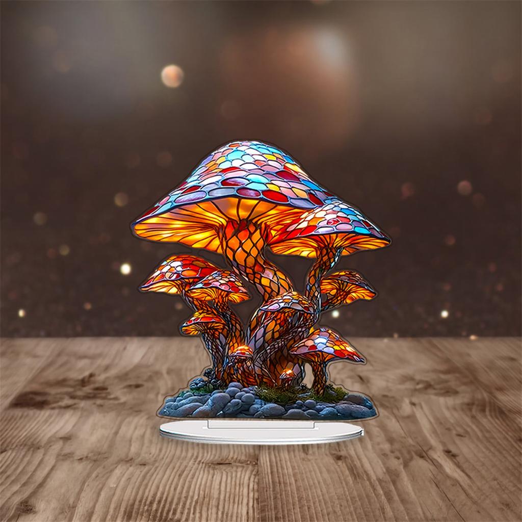 Colorful Mushroom Figurines for Home Decor Cute Desk Ornaments Modern Art Sculptures for Tabletop and Car Decoration