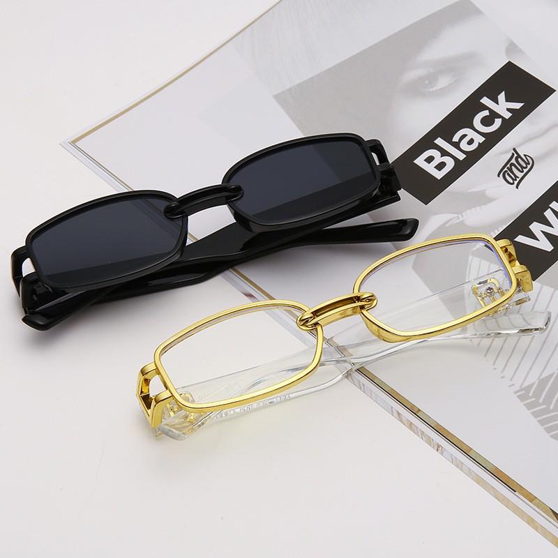 

2 шт. Корейские европейские солнцезащитные очки в квадратной оправе Sunnies Studios / Эстетичные солнцезащитные очки для женщин / Цветные линзы