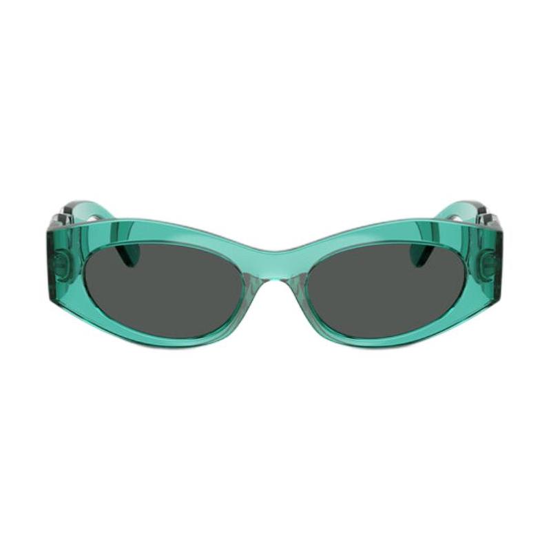 Versace Temple Brand Logo Injection Molded Metal Cat Eye Sunglasses Women's Green 25566912 O4480U-O55298751_RTU_TU_ONUL-Green F