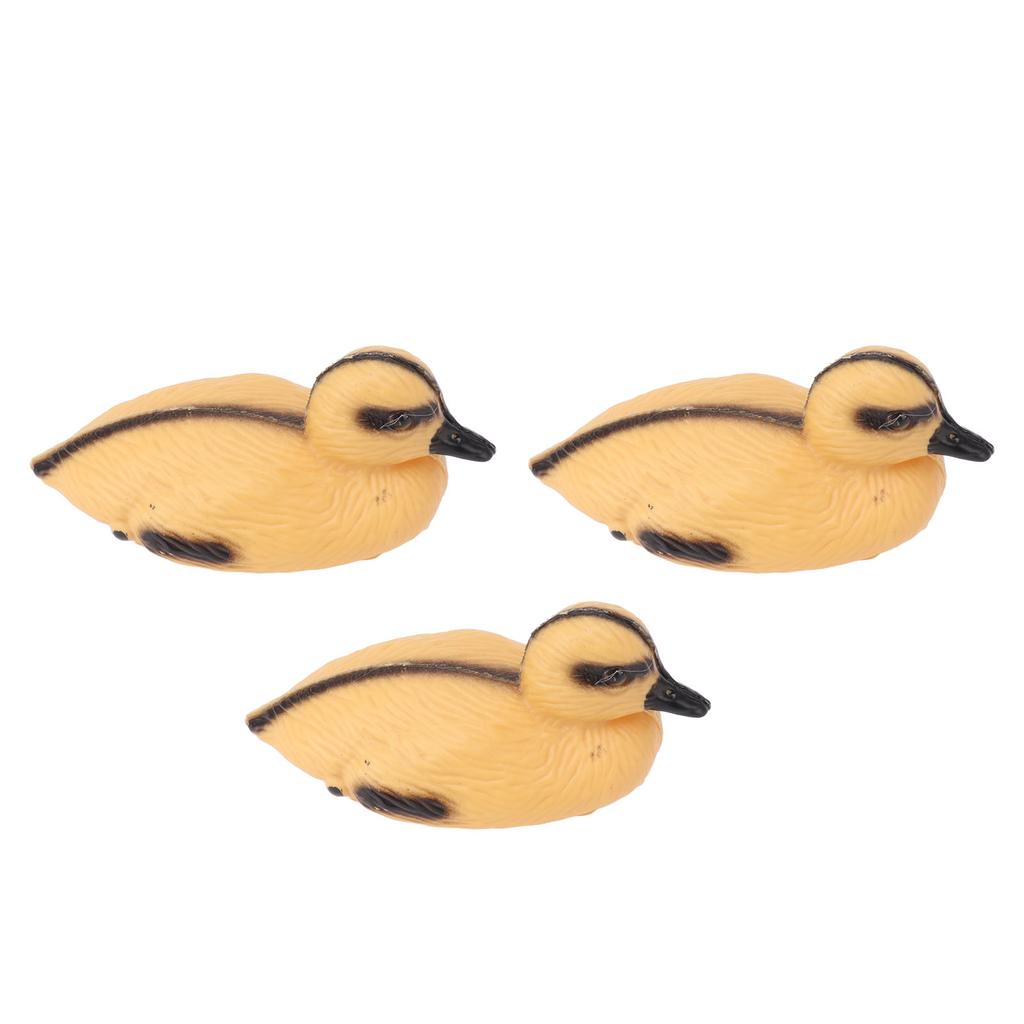 3Pcs Floating Yellow Duckling Realistic Plastic Duck Fish Pond Ornament for Garden Swimming Pool