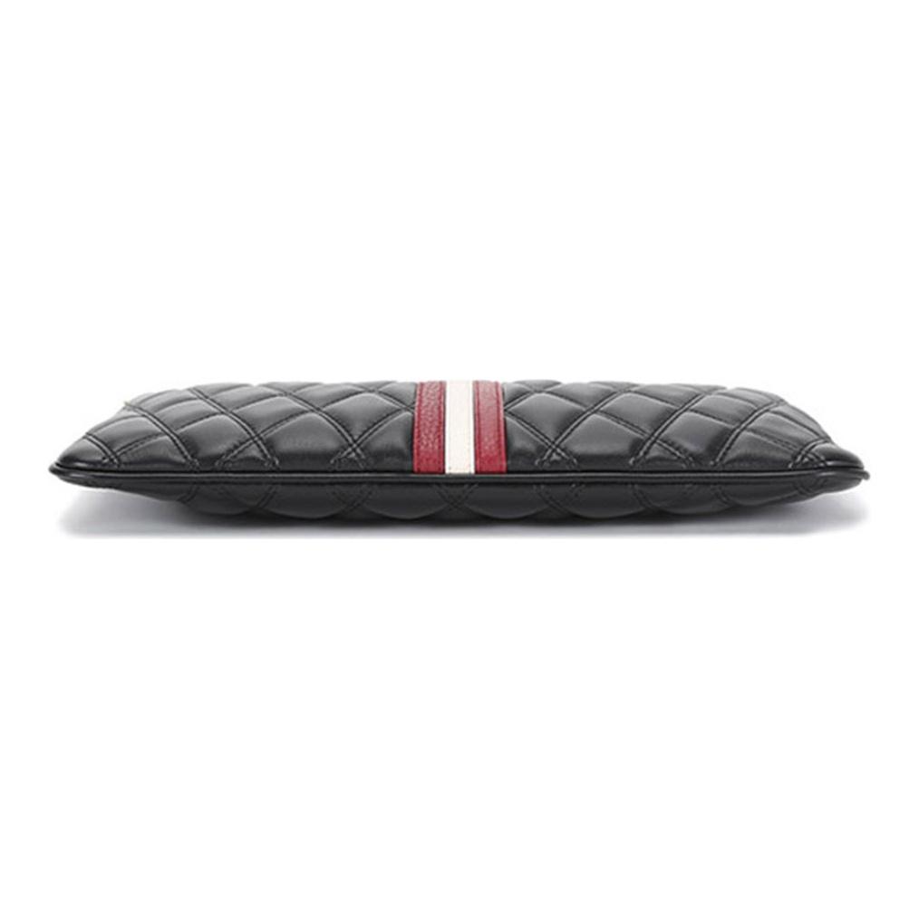 Bally Dasky Quilted Diamond Stripe Leather Clutch Shoulder Bag Women bags Black Red White 6237061