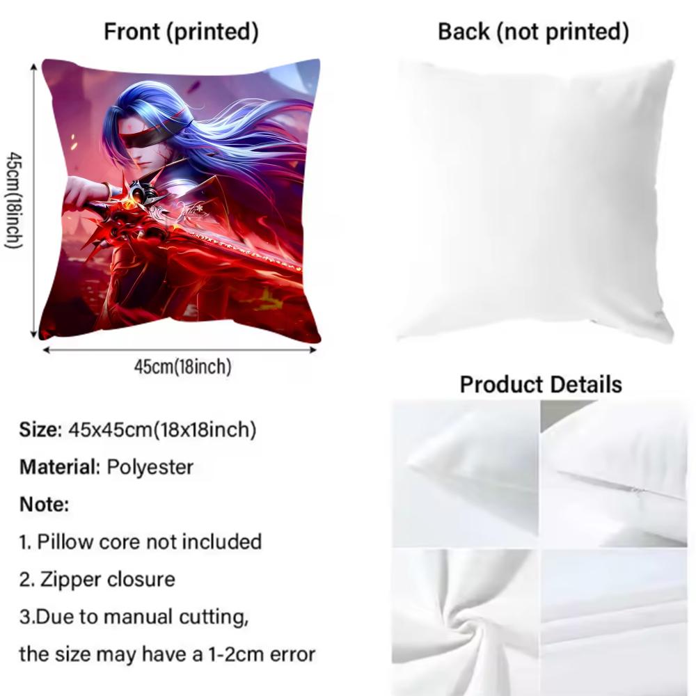 Soul Land Cushion Cover Reversible Plush Pillow Cover – For car, sofa, bedroom, perfect as a gift.