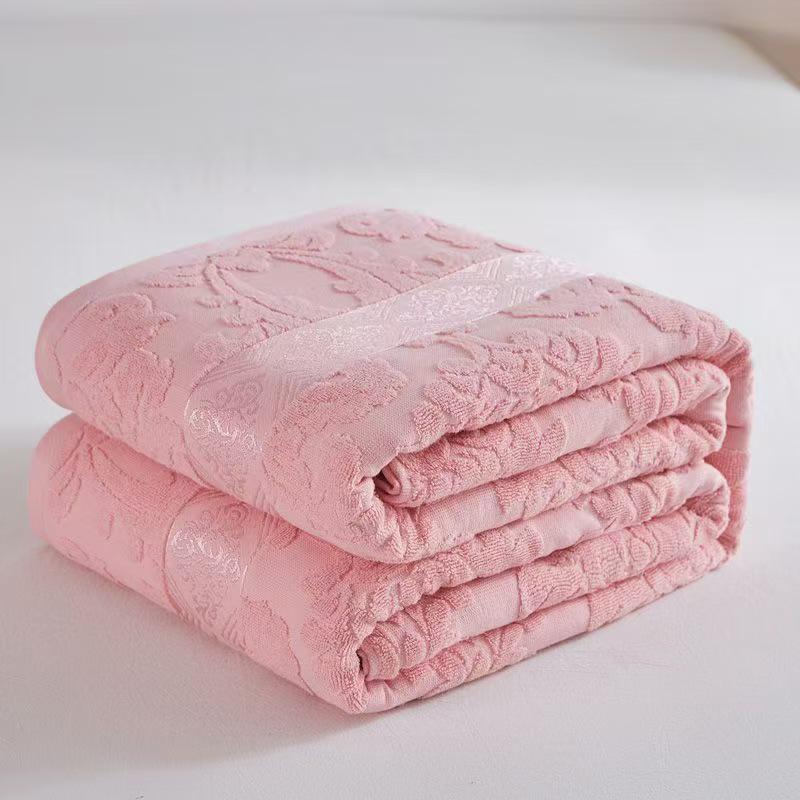 Vintage 1970s Shanghai Nostalgic 100% Cotton Towel Blanket for Summer Naps