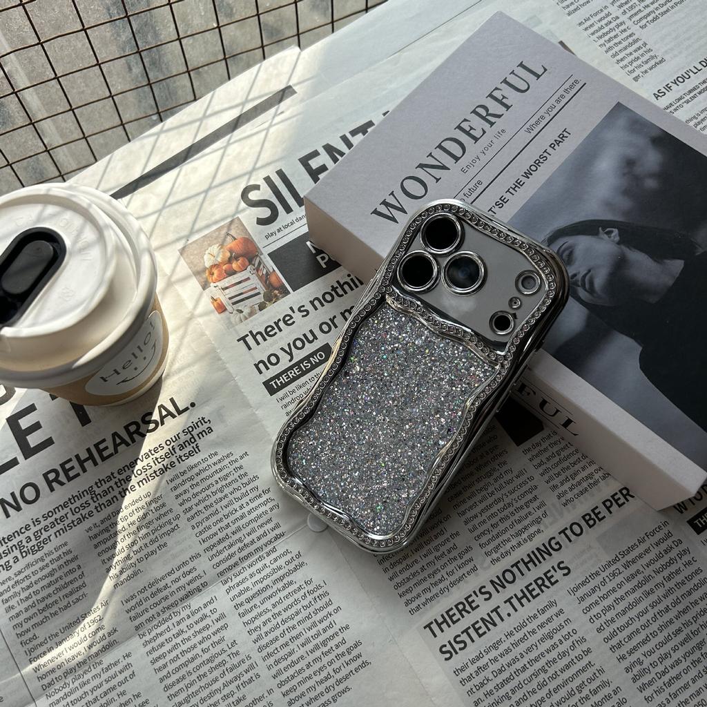 ins wind is suitable for Apple 11pro mobile phone case 11promax shell niche premium light luxury glitter sequins