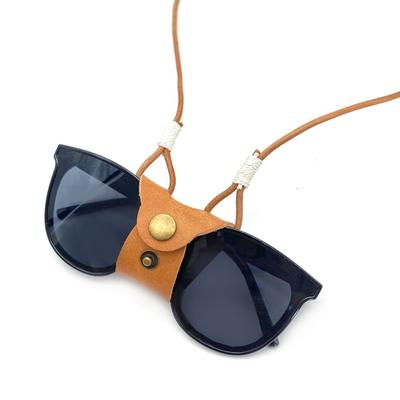 Lightweight Leather Anti Fall Hanging Neck Strap Glasses Lanyard Storage Case Sunglasses Storage Rope