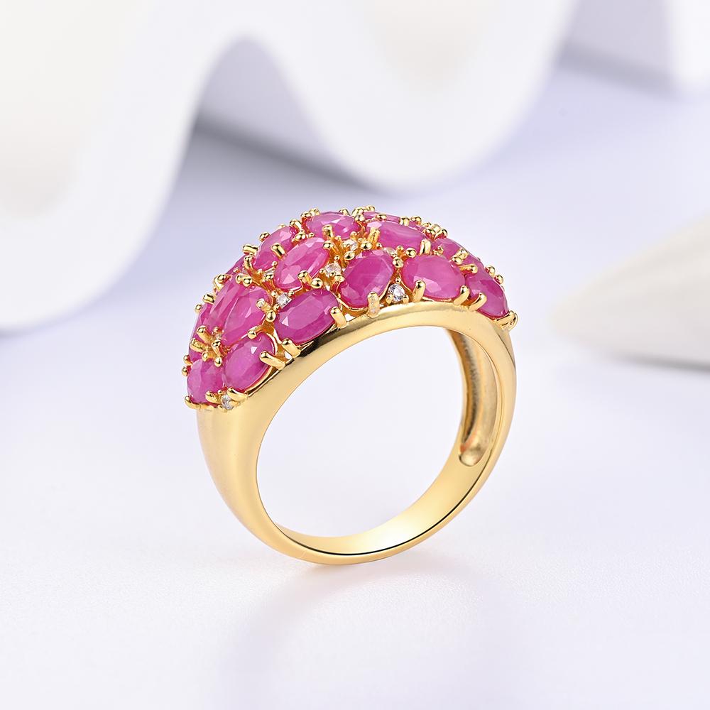 Elegant Natural Ruby Women's Noble Jewelry Set Real Gemstones 925 Steling Siver Earrings Ring for Anniversary and Wedding Gifts