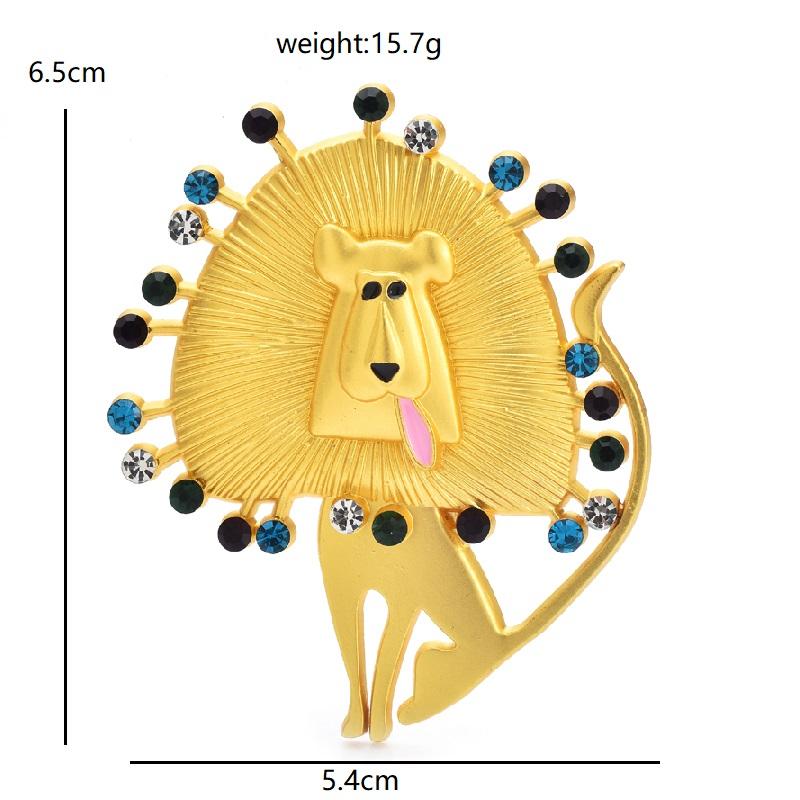 Vintage Lion Badges for Women Unisex Lovely Rhinestone Animal Party Casual  Brooch Pins  Gifts