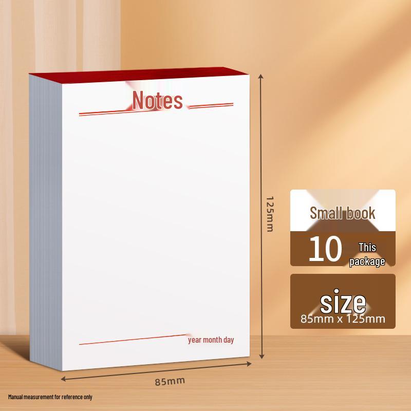 White Tearable Sticky Notes: Portable Non-Adhesive Large Notebook