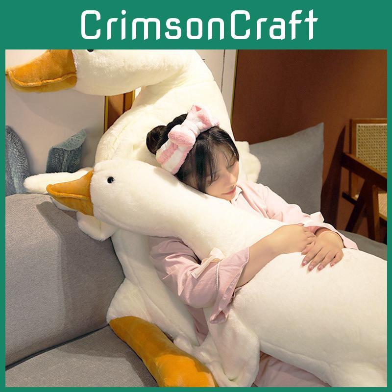 Adorable Large White Goose Plush Pillow Soft And Cuddly With Cozy Filling For Bedroom