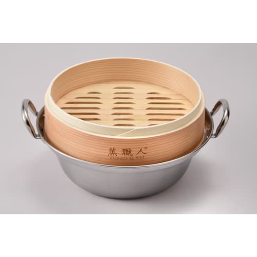 Heist [Steamer] Cedar Steamer with Induction Cooktop, Set of 2 Steamers and 1 Lid, Commercial Use, Includes 20 Steamer Sheets (Steamer with Pot, Cedar