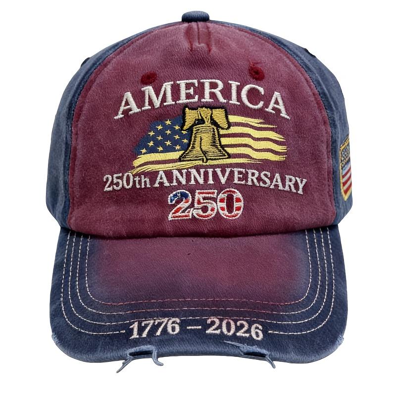 American Flag Themed Baseball Cap Commemorating USA 250th Anniversary Adjustable Hat for Outdoor and Gift