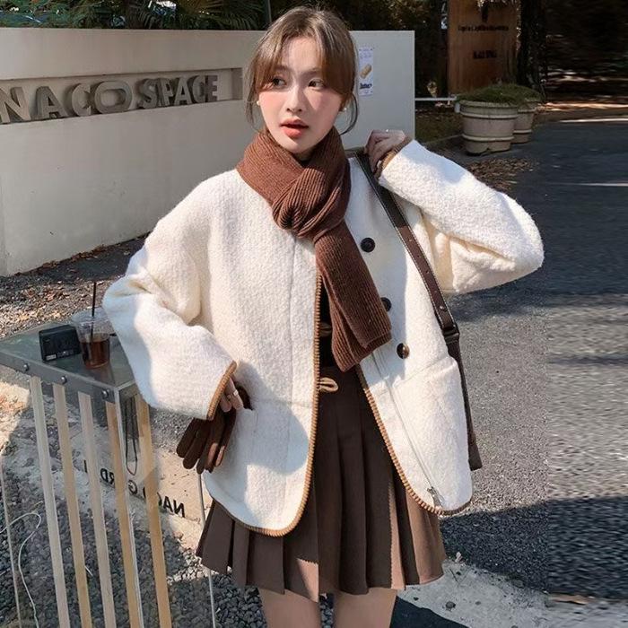 Women's 2025 Retro Wool Xiang-Style Winter Jacket - Korean Version, Thickened, Casual, Versatile, Trendy.