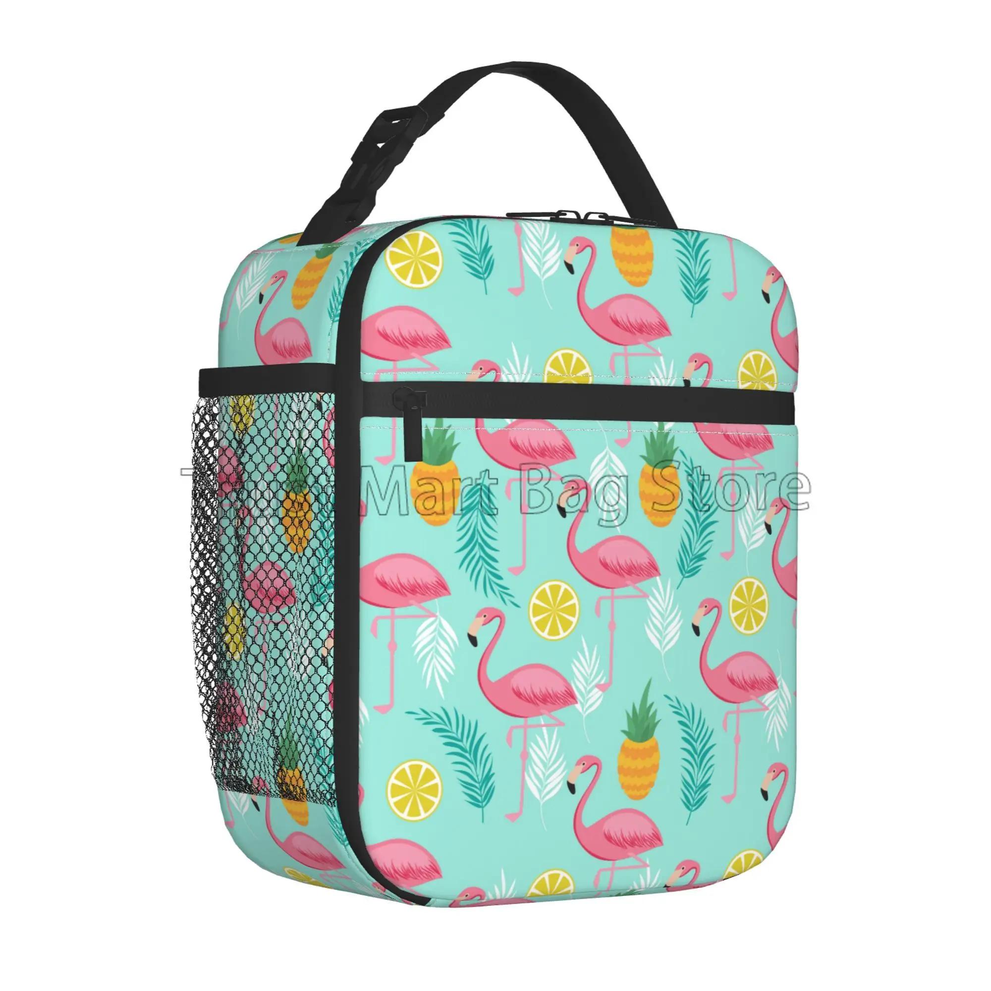 

Pink Flamingo Animal Lunch Bag for Women Girls Portable Reusable Thermal Cooler Lunch Tote Bag for School Office Outdoor Picnic