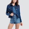 Levis Casual Short Single-Breasted Denim Jacket Women Jackets Dark-Denim 29945-0036
