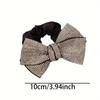 2 Diamond Piece Large Intestine Hair Tie Bow Hair Rope Easy Temperament Ball Head Flower Female Ponytail Hair Rope High-End Headwear