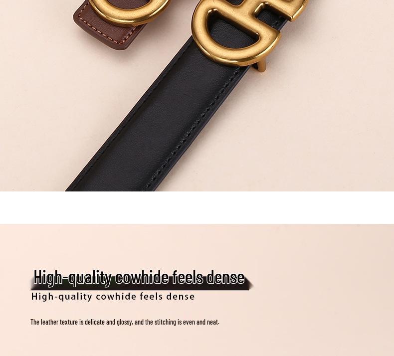 Elegant Women's Genuine Leather Belt: Versatile, Stylish, and Decorative for Jeans