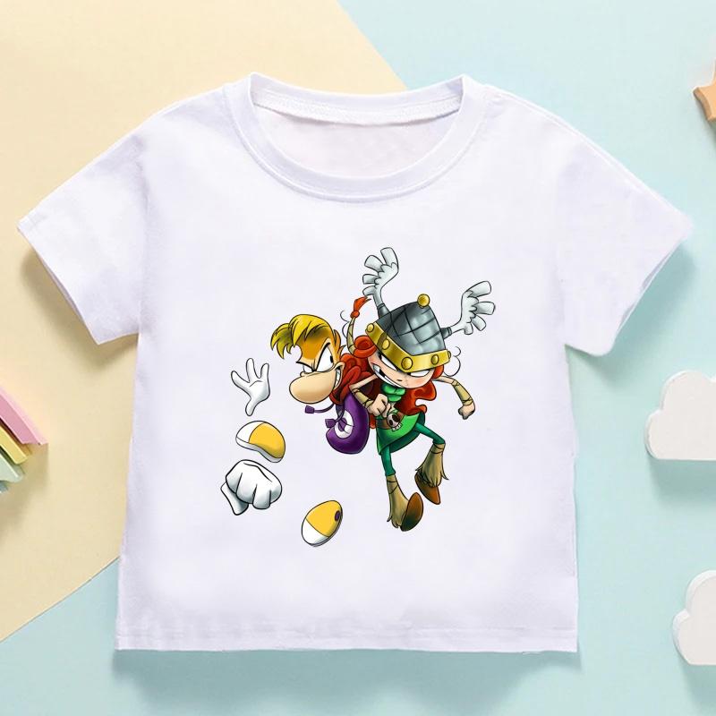 Rayman Legends Adventures Game Print Cartoon Kids T shirt Girls Summer Tops Baby Boys Clothes Children Short Sleeve