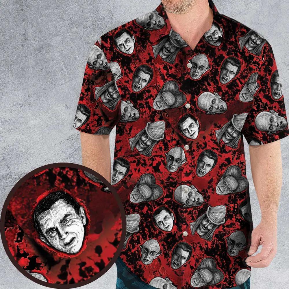 Many Faces Of Dracula Hawaiian Shirt Unisex T-Shirt XXXXL