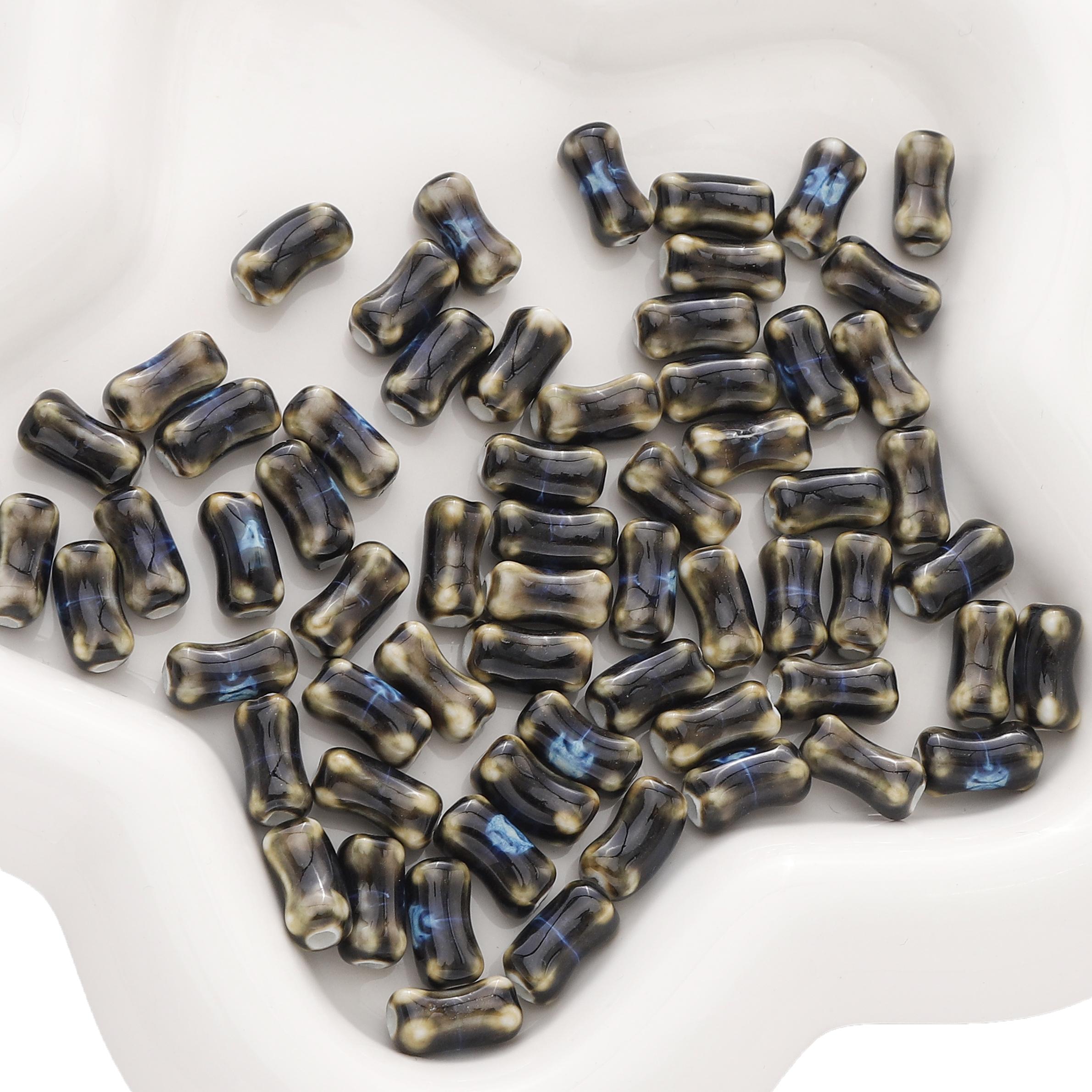 

2-10 шт. Керамические бусины ручной росписи костяной интервал разбросанные бусины для самостоятельного изготовления браслетов ожерелий ювелирных изделий 2pcs