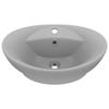 VidaXL Lavabo Ovale à Trop-plein Vasque à Poser de Toilette Lave-mains de Salle de Bain Salle Cosmétique Intérieur Gris 146938