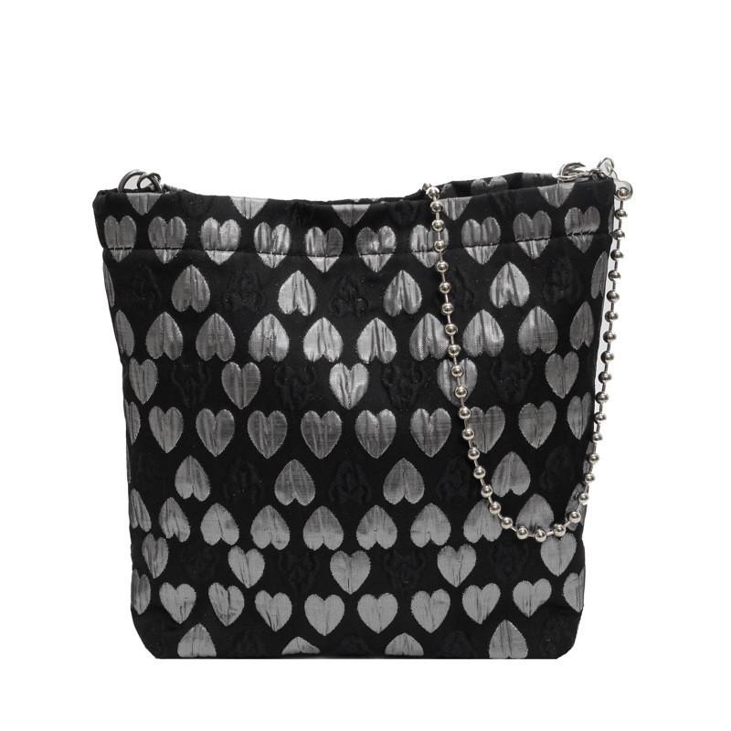Trendy Casual Canvas Bucket Bag For Women Summer 2024 In Black And Pink