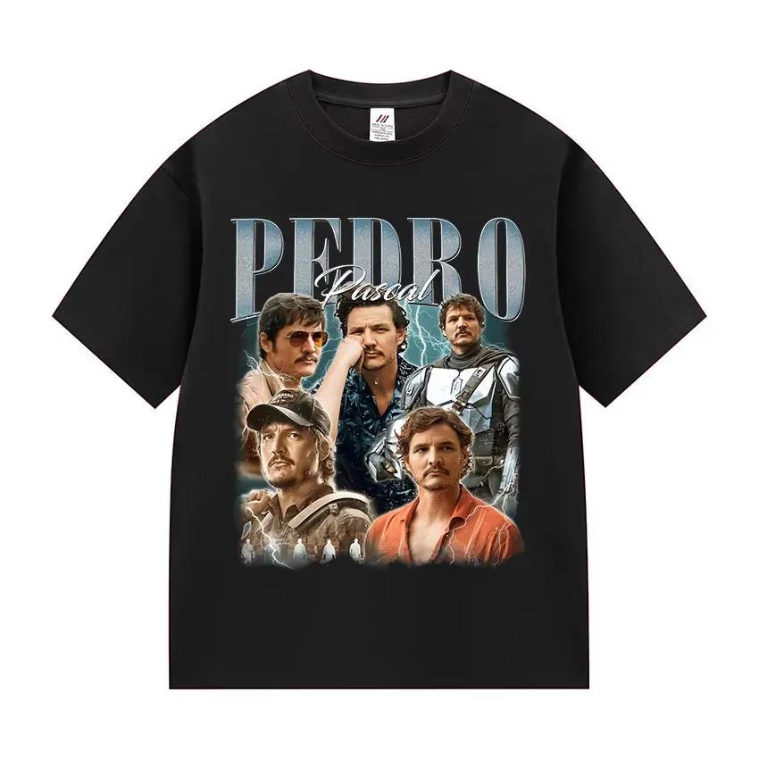 Pedro Pascal Women's Movie Pattern T-shirt Retro High Quality Fashion Clothing Suitable for Both Men and Women  Vintage Clothes