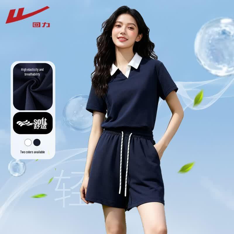 Warrior Polo Collar Short Sleeve Casual Shorts Set L