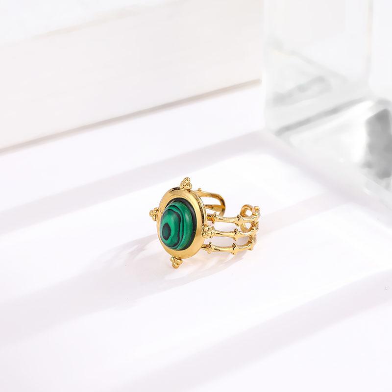 1Pcs Exaggerated Circular Opening Stainless Steel Ring - Versatile, Fashionable and Trendy Women's Finger Ring
