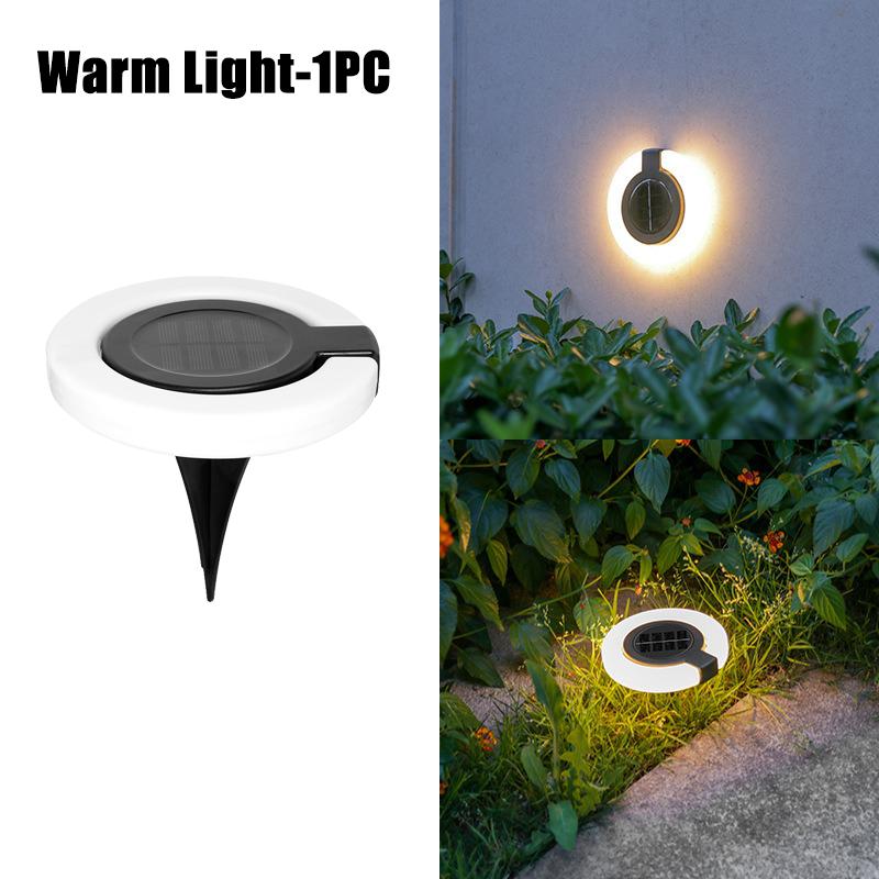 Solar Lights Outdoors Lamp 360° LED Floor Lights IP65 Waterproof with On/Off for Garden Yard Backyard Driveway Patio Lawn