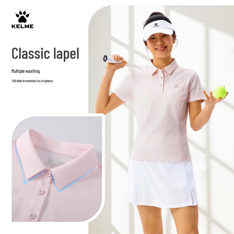 KELME Damen Kurzarm-Poloshirt mit Baumwollgefühl und Schnelltrocknung
