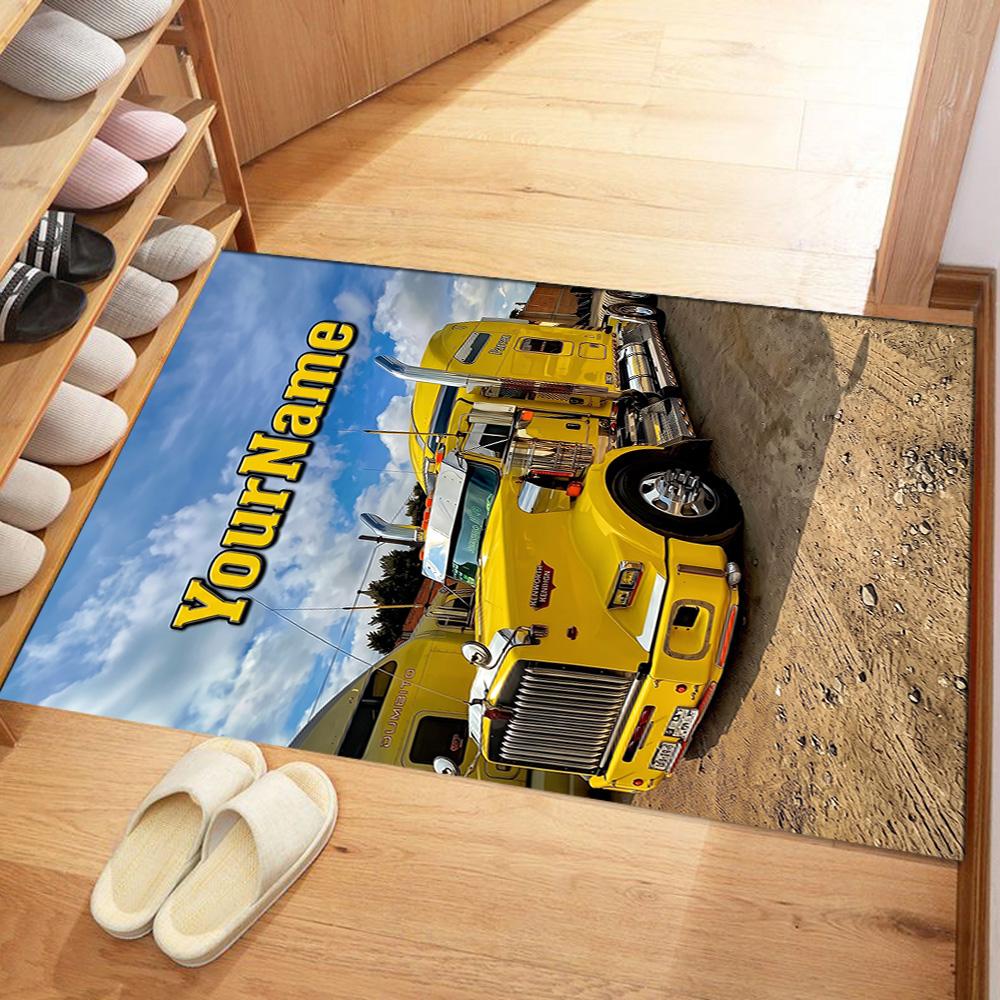 Kw Heavy Trucks Personalized Name Floor Rug Office Rug Suitable for Living Rooms Foyer Outdoor Hallway Anti-slip Rug Anime Office Decor