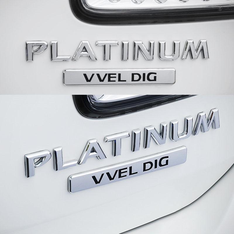 3D Car Styling PLATINUM VVEL DIG for Car Hood Fender Trunk Rear Bonnet Nameplate Decal Emblem Badge Sticker