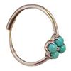 S925 Silver Natural Hubei Turquoise Four-Leaf Clover Ring for Women - Adjustable and High Porcelain Finish